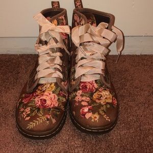 Dr. Martens brown flower boots